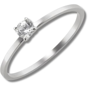 Anel Solitário em Prata de Lei 950 com Zircônia 4mm 44662