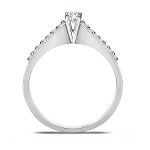 Anel Solitário Prata 3,5mm Pavé Lateral 2903