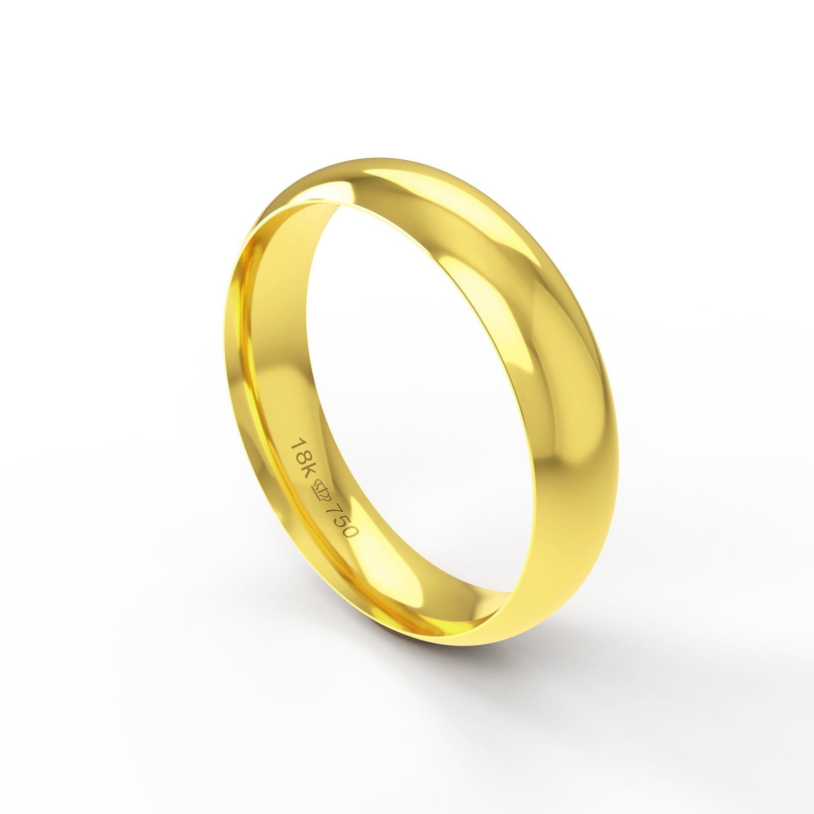 Aliança de Casamento Anatômica Econômica Ouro 18K 5,0mm A51RE