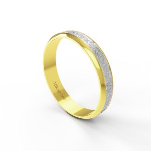 Aliança Bodas de Prata Ouro Branco 18K 4mm ABP05