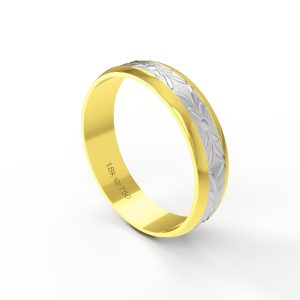 Aliança Bodas de Prata Ouro Branco 18K 5mm ABP11