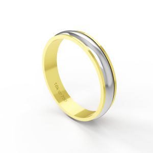Aliança Bodas de Prata Ouro Branco 18K 4,1mm ABP13