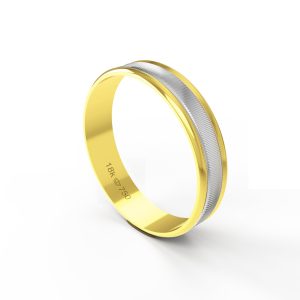 Aliança Bodas de Prata Ouro Branco 18K 4,5mm ABP139