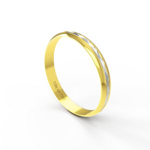Aliança Bodas de Prata Ouro Branco 18K 3mm ABP14