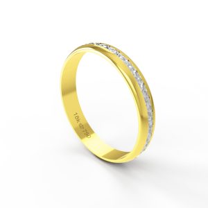 Aliança Bodas de Prata Ouro Branco 18K 3,5mm ABP19