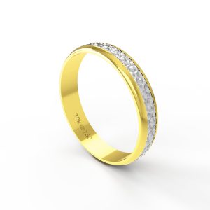 Aliança Bodas de Prata Ouro Branco 18K 4mm ABP20