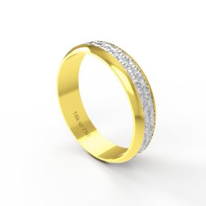 Aliança Bodas de Prata Ouro Branco 18K 5mm ABP26