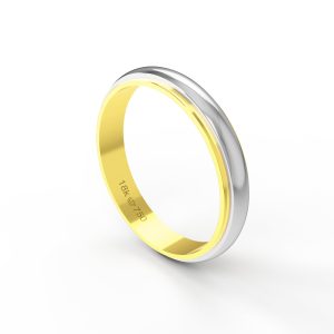 Aliança Bodas de Prata Ouro Branco 18K 3,6mm ABP34