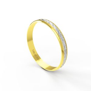 Aliança Bodas de Prata Ouro Branco 18K 3mm ABP47