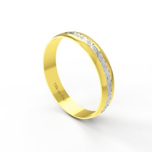 Aliança Bodas de Prata Ouro Branco 18K 4mm ABP48