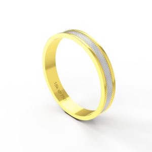 Aliança Bodas de Prata Ouro Branco 18K 4mm ABP50