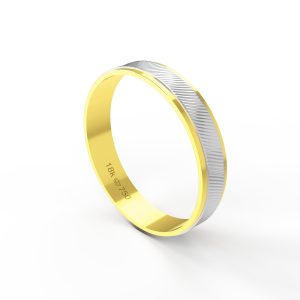 Aliança Bodas de Prata Ouro Branco 18K 4mm ABP80