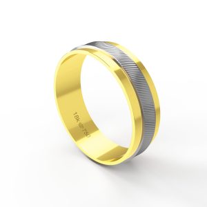 Aliança Bodas de Prata Ouro Branco 18K 6mm ABP80E