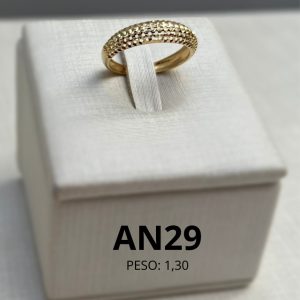 Anel Domo Texturizado Ouro 18K AN29
