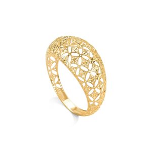 Anel Ouro 18K Domo Vazado AN36