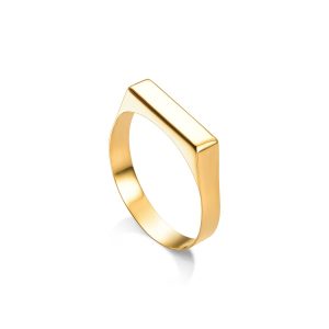 Anel Ouro 18K Placa Lisa AN38