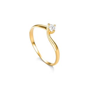 Anel Solitário Ouro 18K Slim AN41
