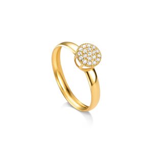 Anel Ouro 18K Chuveiro Cravejado AN47