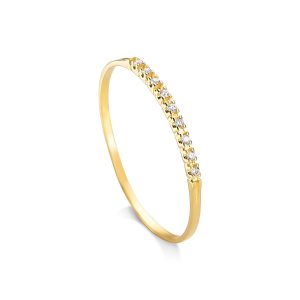 Anel Aparador Ouro 18K Fino Cravejado AN48