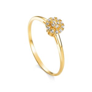 Anel Ouro 18K Chuveiro Cravejado AN50