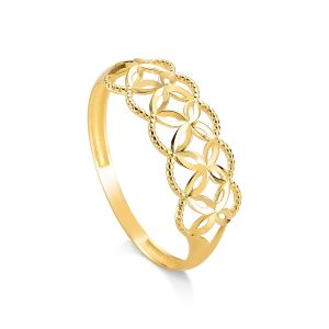 Anel Ouro 18K Floral Vazado AN56