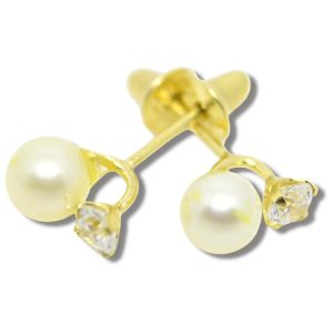 Brinco de Pérola Ouro 18K 3,7mm B051