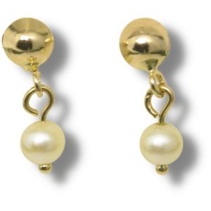 Brinco de Pérola Ouro 18K 3mm B052