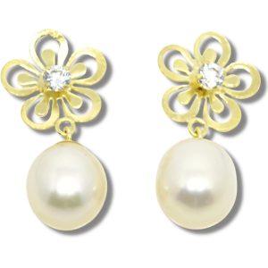 Brinco de Pérola Ouro 18K 10mm B197