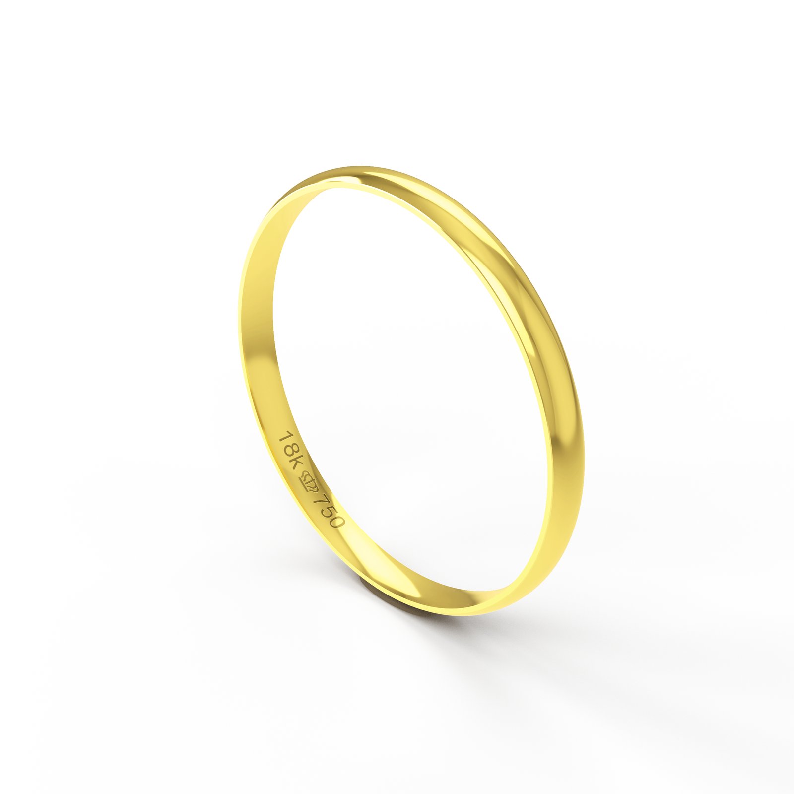 Aliança Ouro 18K Anatômica Econômica 2mm B20RE