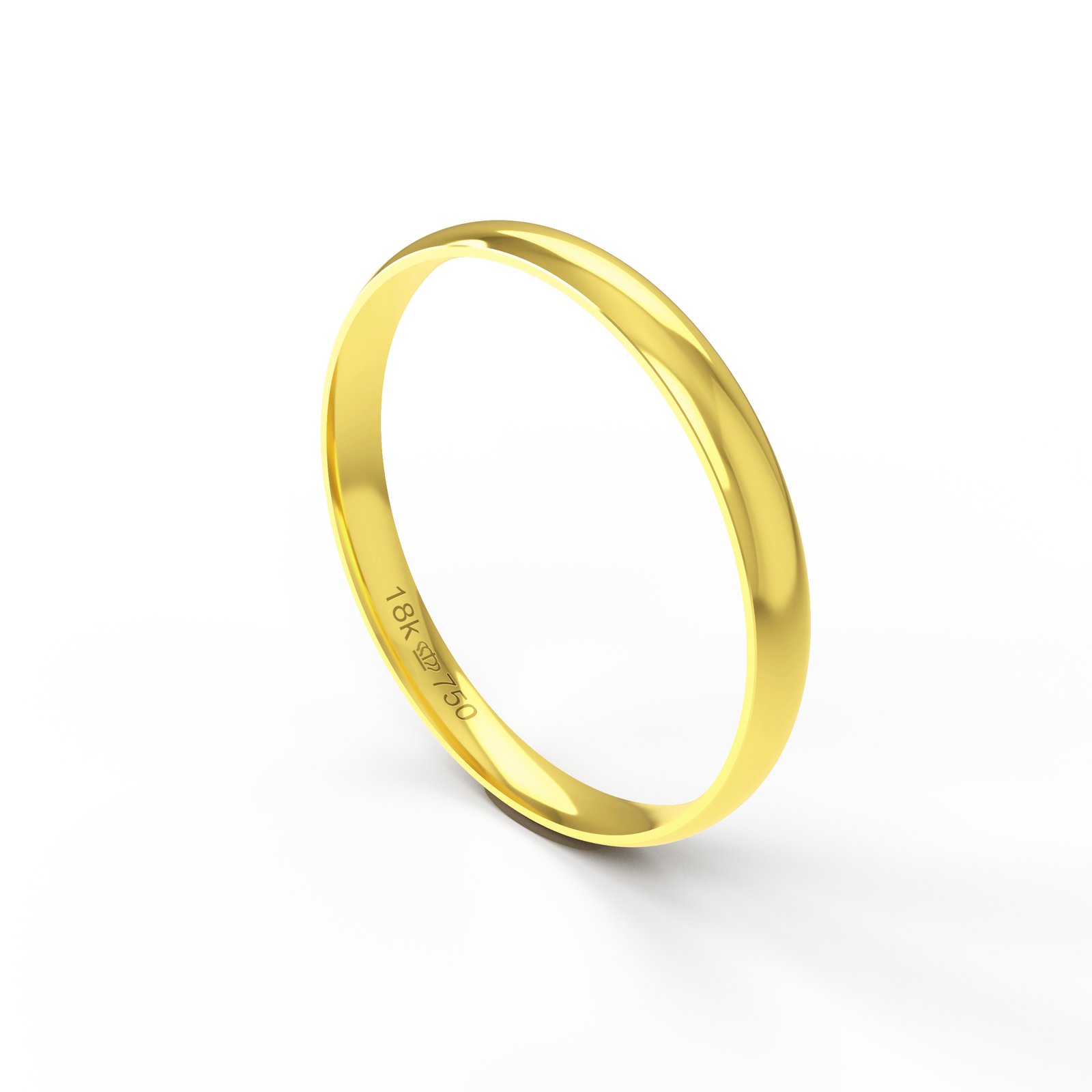 Aliança Ouro 18K Anatômica Econômica 2,5mm B25RE
