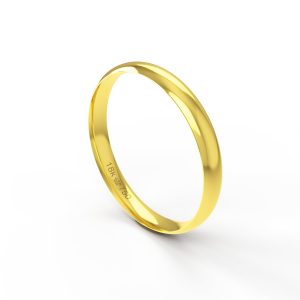 Aliança Ouro 18K Anatômica Econômica 3mm B30RE