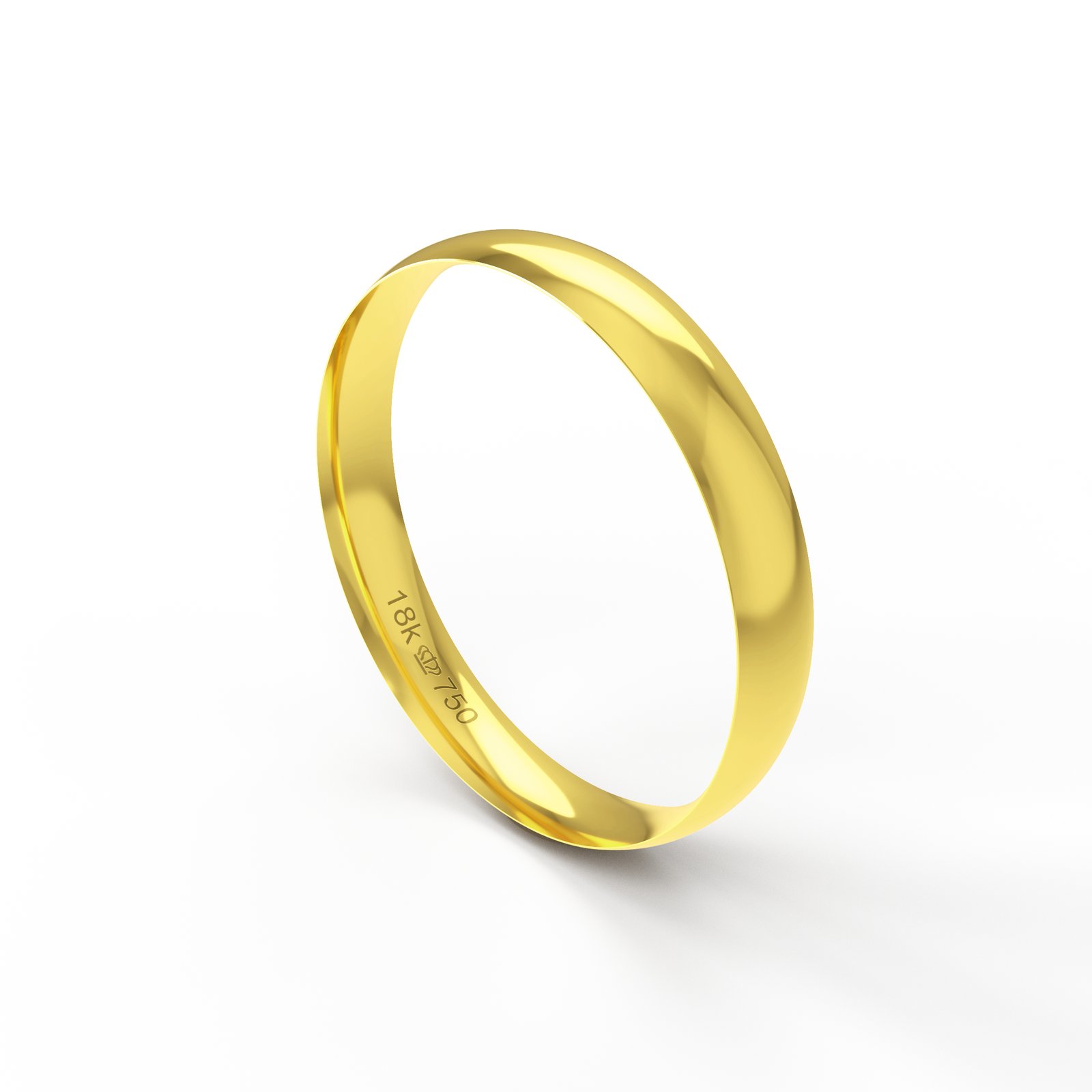 Aliança Ouro 18K Anatômica 3,4mm B340R