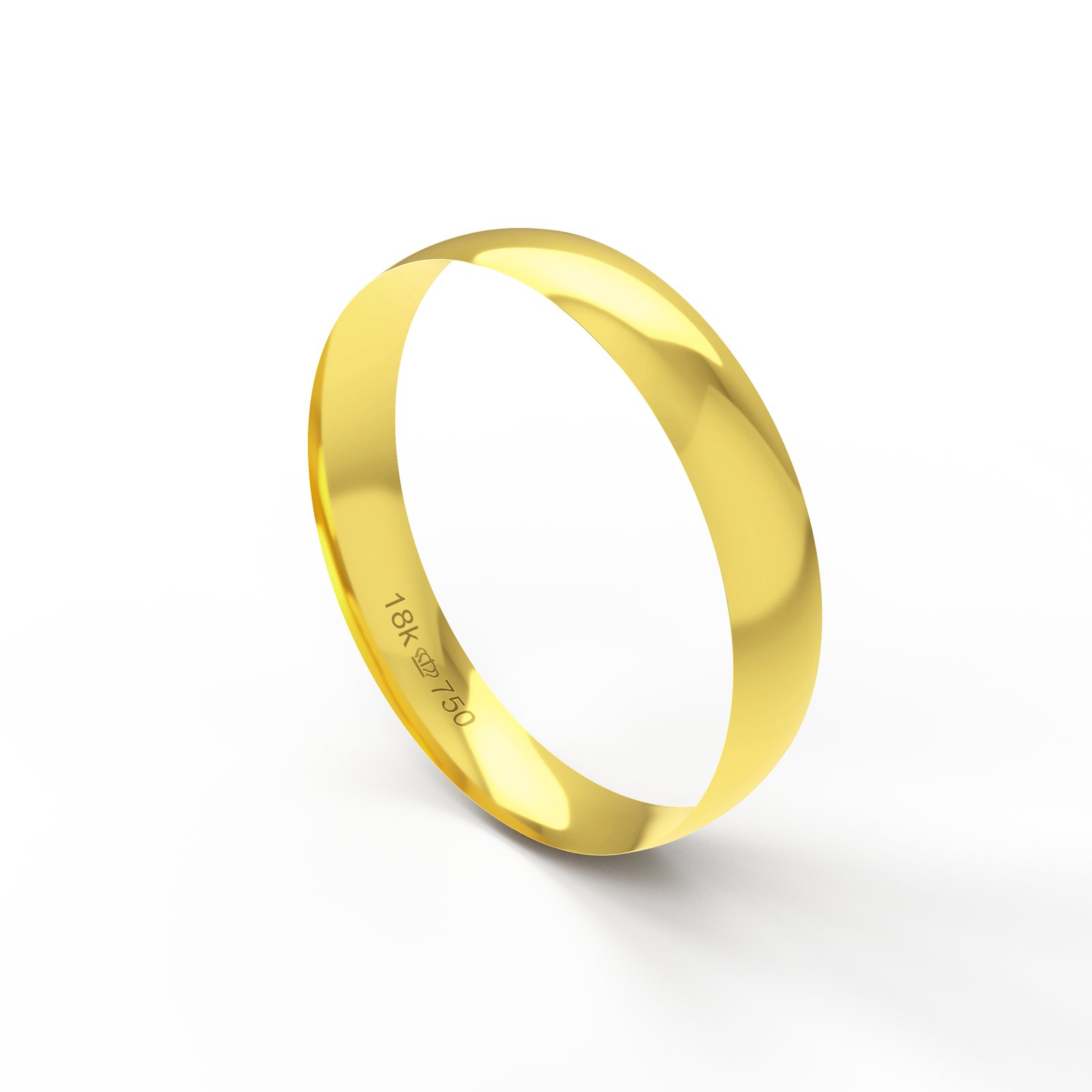 Aliança Ouro 18K Anatômica 4mm B400R