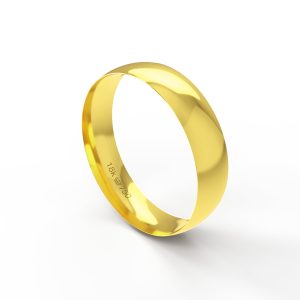 Aliança Ouro 18K Anatômica 5mm B500R