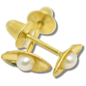 Brinco de Pérola Ouro 18K 6mm B718