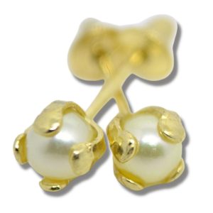 Brinco de Pérola Ouro 18K 3,2mm B724