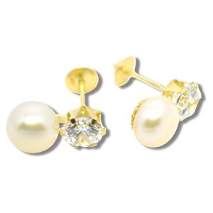 Brinco de Pérola Ouro 18K 6,5mm B737