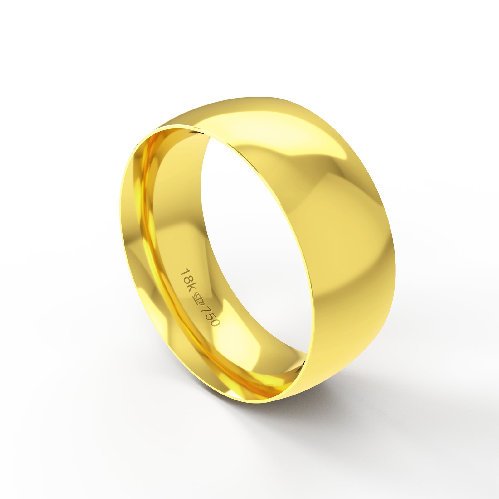 Aliança Ouro 18K Anatômica 8mm B800R