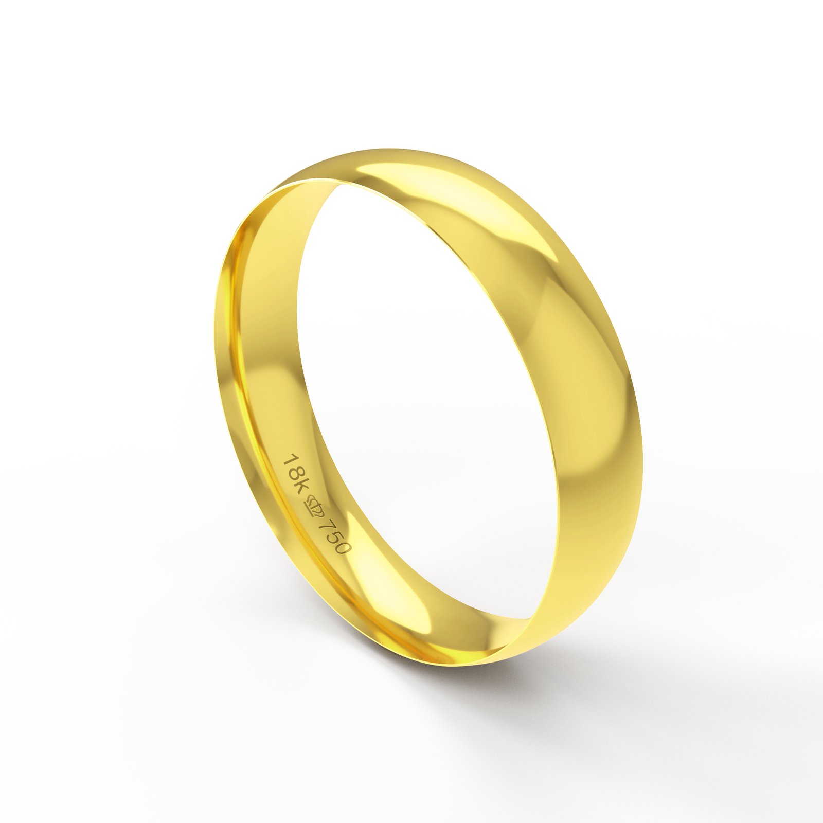 Aliança de Casamento Meia Cana Dupla Ouro 10K 5,0mm BA050R