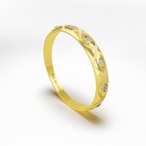 Aparador Ouro 10K com 6 Zircônias 3,7mm BC128Z