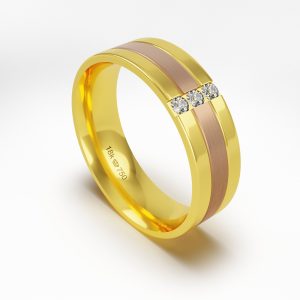 Aliança Bicolor Ouro 10K 6,3mm BC289R