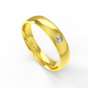 Aliança Ouro 10K com 1 Zircônia 4,5mm BC44RAZ