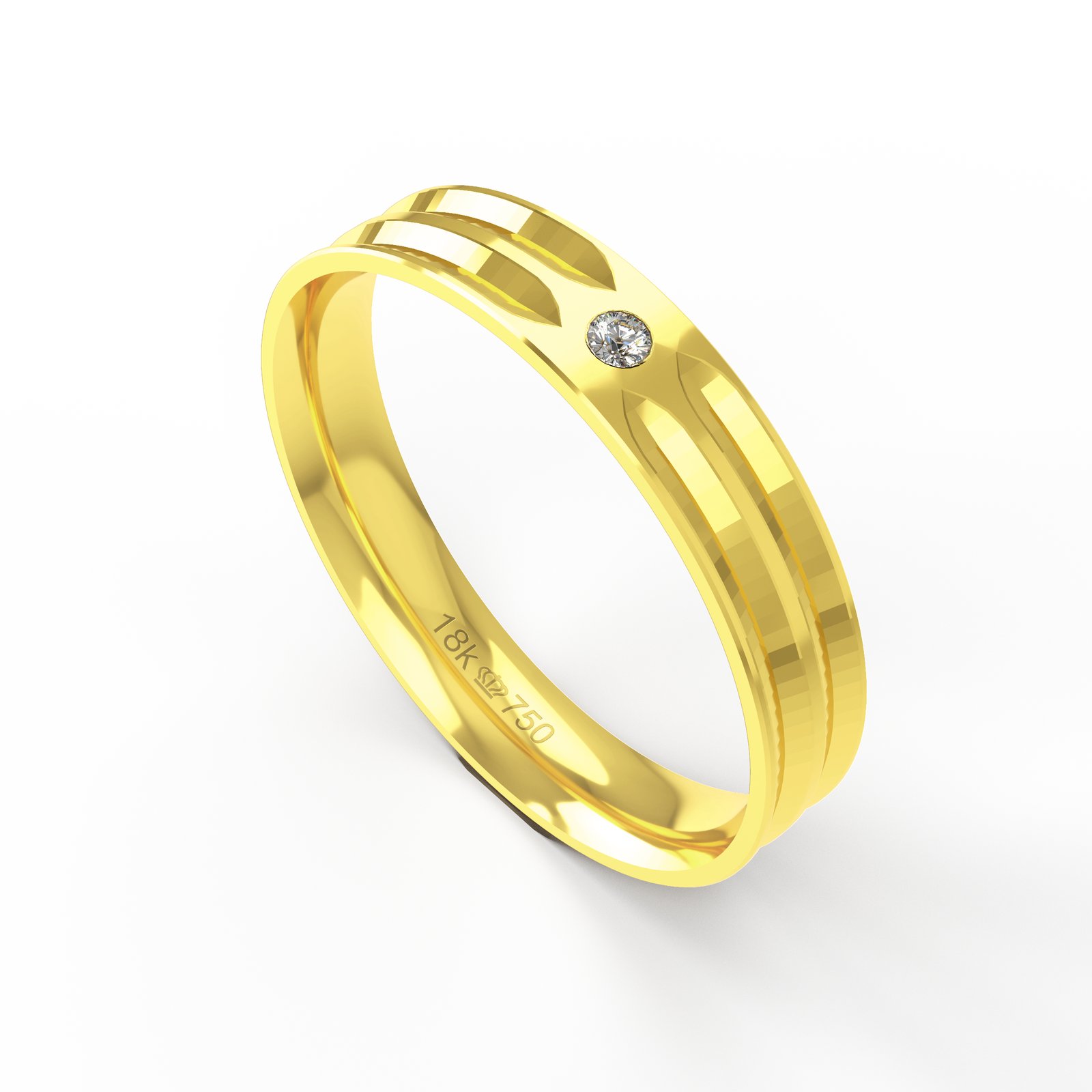 Aliança Ouro 10K com 1 Zircônia 4mm BC571RPZ