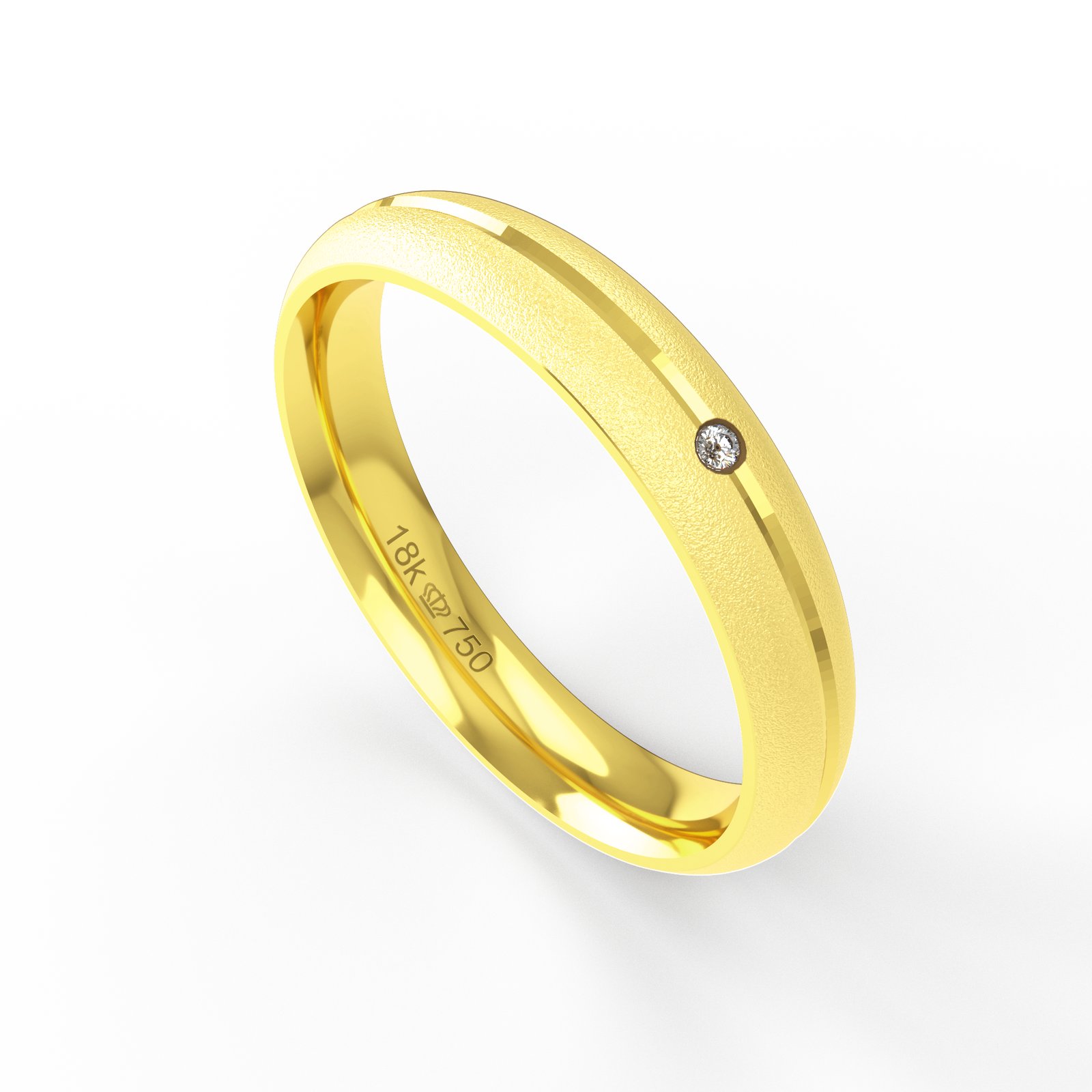 Aliança Ouro 10K com 1 Zircônia 3,9mm BC576RZ