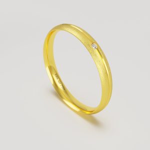 Aliança Ouro 10K com 1 Zircônia 3mm BC577RZ