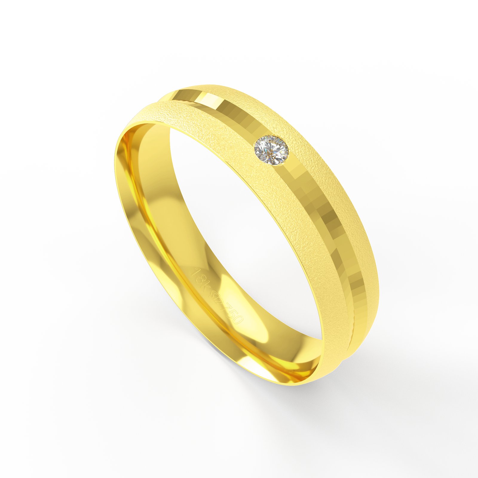 Aliança Ouro 10K com 1 Zircônia 5mm BC588RZ