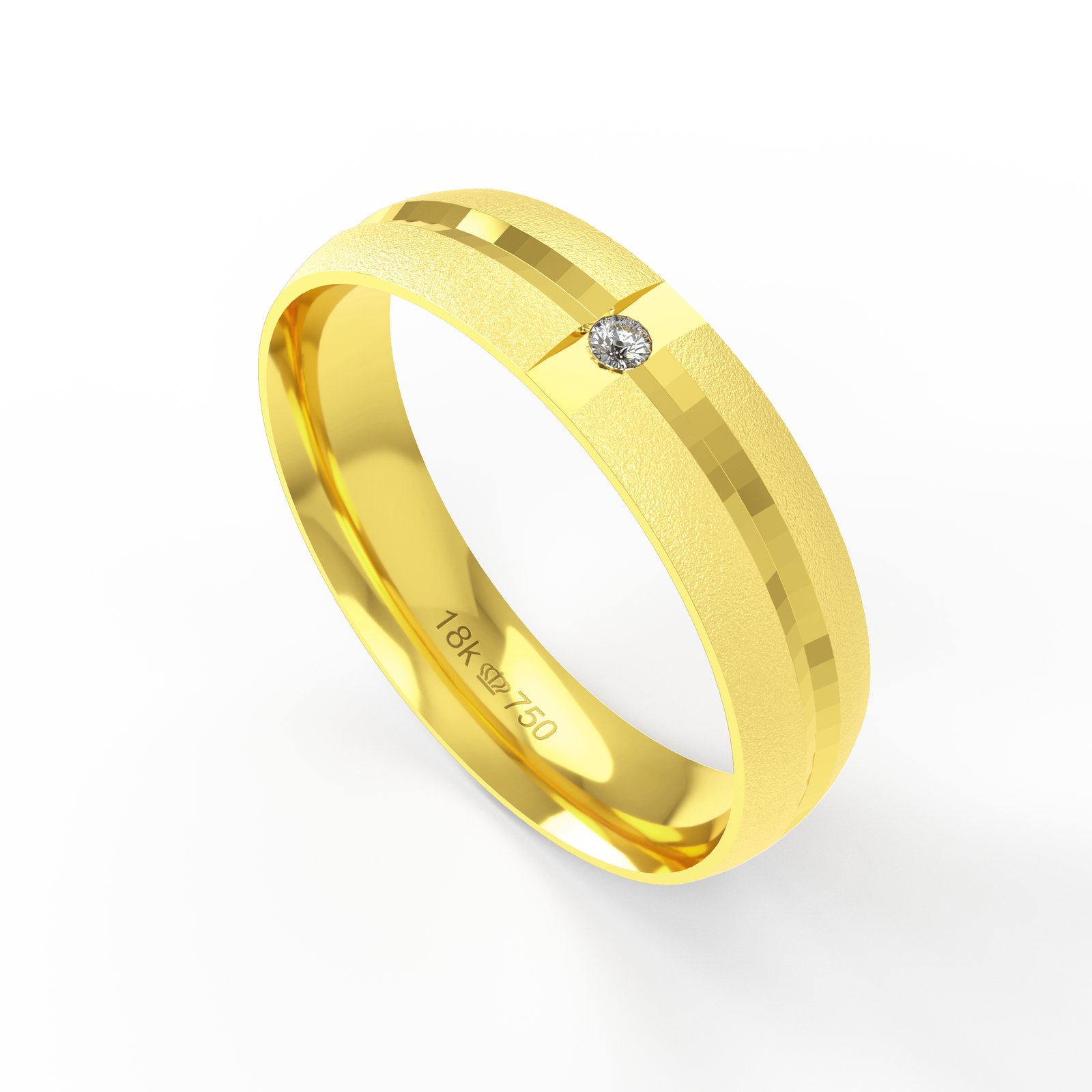 Aliança Ouro 10K com 1 Zircônia 5mm BC711RZ