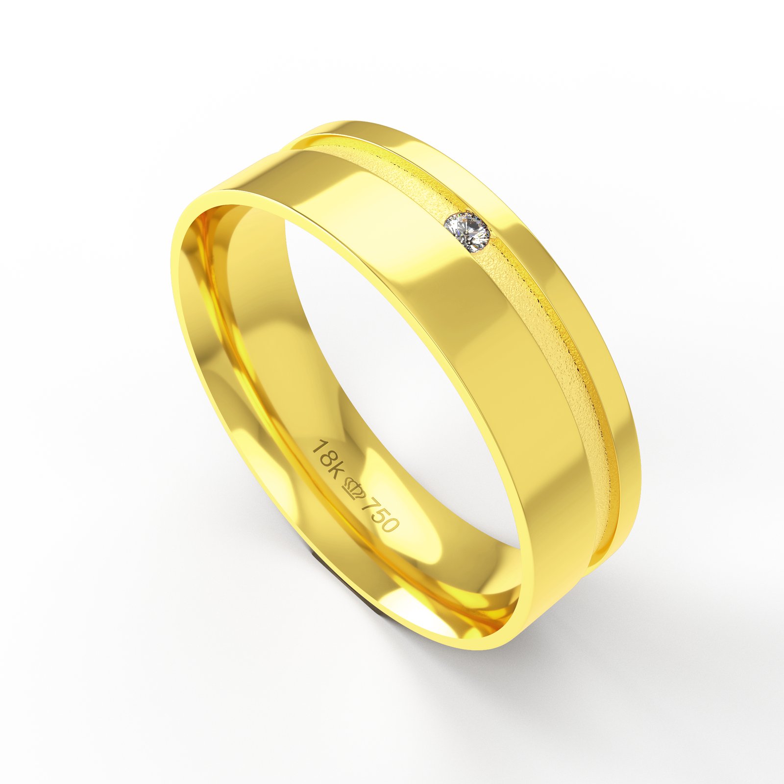 Aliança Ouro 10K com 1 Zircônia 6mm BC713RZ