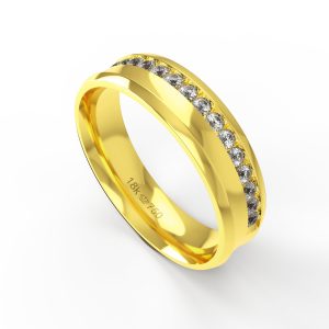 Aliança Ouro 10K com 15 Zircônias 5,5mm BC721RZ