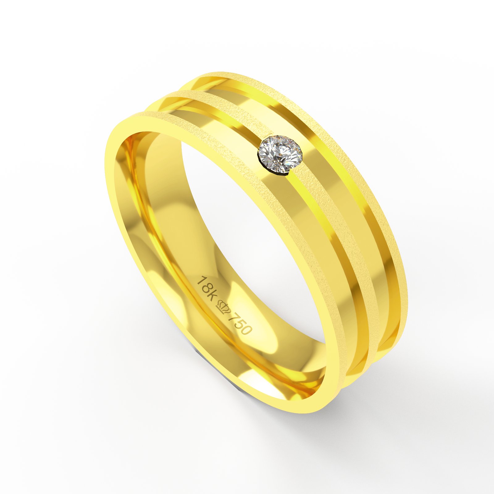 Aliança Ouro 10K com 1 Zircônia 6mm BC727RZ
